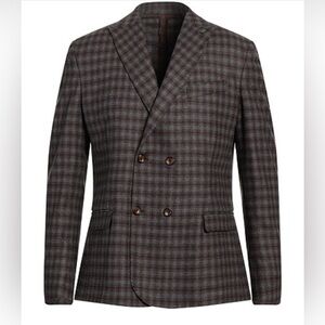 NWT Laboratori Italiani Men’s Suit Jacket in Grey & Blue Sz 52